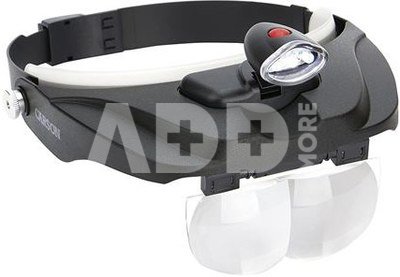 Carson Head magnifier PRO Series MagniVisor Deluxe with LED and 4 lenses