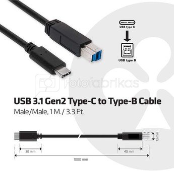 CLUB 3D USB3.1 TYPE C > USB B Cable 1.M