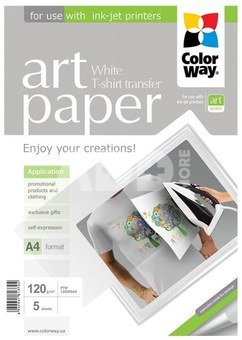ColorWay ART Photo Paper T-shirt transfer (white), A4, 120 g/m2, 5 sheets