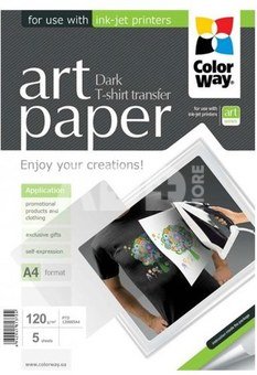 ColorWay ART Photo Paper T-shirt transfer (dark), A4, 120 g/m2, 5 sheets