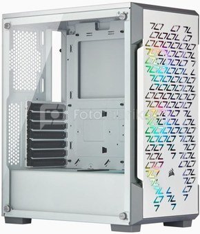 Corsair Airflow Tempered Glass Mid-Tower Smart Case iCUE 220T RGB Side window, Mid-Tower, White, Power supply included No, Steel, Tempered Glass
