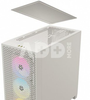 Corsair 3000D RGB Tempered Glass Mid-Tower, White
