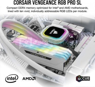 Corsair Memory DDR4 Vengeance RGB PRO SL 16GB/3200(2*8GB) White