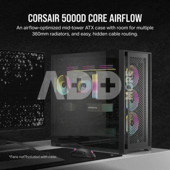Corsair 5000D CORE AIRFLOW Mid-Tower ATX PC Case, Black Corsair