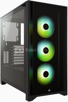 Corsair Tempered Glass Mid-Tower ATX Case iCUE 4000X RGB Side window, Mid-Tower, Black, Power supply included No, Steel, Tempered Glass, Plastic