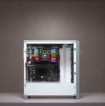 Corsair Tempered Glass Mid-Tower ATX Case iCUE 4000X RGB Side window, Mid-Tower, White, Power supply included No, Steel, Tempered Glass, Plastic