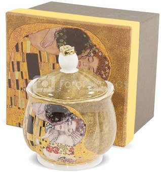 Cukrinė dėžutėje su Klimt paveikslo Bučinys motyvu 11x9x9 cm 126051