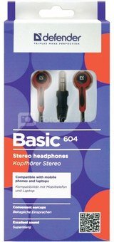 Defender EARPHONES BASIC 604 BLACK-RED