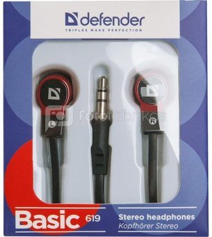 Defender Wired earphones BASIC 619 black-red
