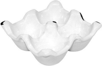 Dėklas 4 kiaušiniams keramikinis baltas 4x10x10 cm 100302
