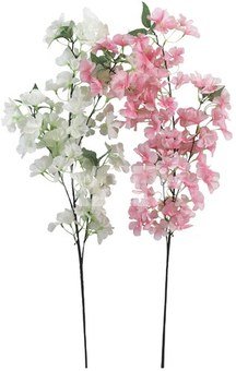 Dekoratyvinė gėlė Vyšnių žiedų šakelė balta/rožinė 78 cm 101350