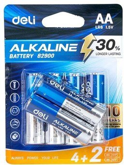 Deli Alkaline batteries AA LR6 4+2 pcs