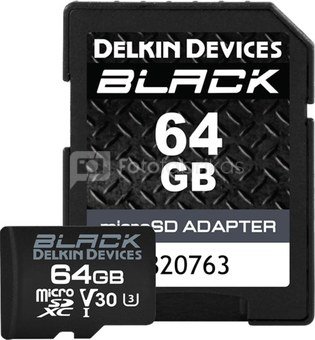 DELKIN MICROSD BLACK RUGGED UHS-I (V30) R90/W90 64GB
