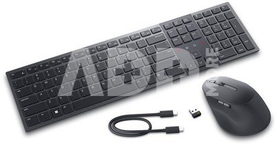 Dell Premier Collaboration Keyboard and Mouse KM900 Wireless, Included Accessories USB-C to USB-C Charging cable, LT, USB-A, Graphite