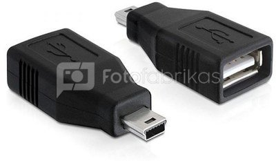 Delock Adapter USB A(F)->USB Mini(M)