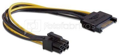 Delock Cable SATA Power(M)-> PCI Express 6Pin 21cm