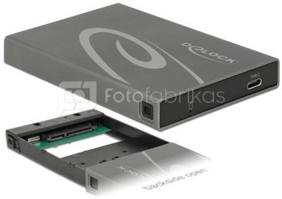 Delock External HDD / SSD enclosure SATA 2.5 USB-C 3.1 gray