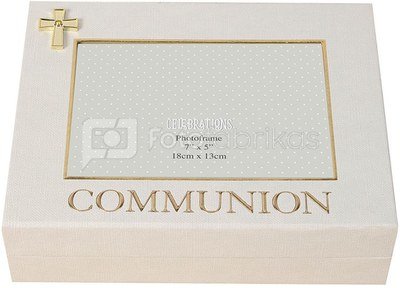 Dėžutė 1-ai komunijai padengta tekstile H:7 W:24 D:19 cm FL327com Viddop