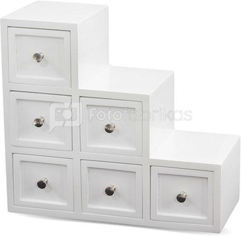 Dėžutė balta medinė su stalčiais 24,5 x 27,5 x 11 cm 112101