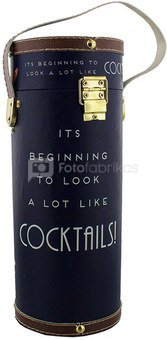 Dėžutė buteliui "Cocktails" H:40 W:13 D:13 cm SP947 baklažano spalvos