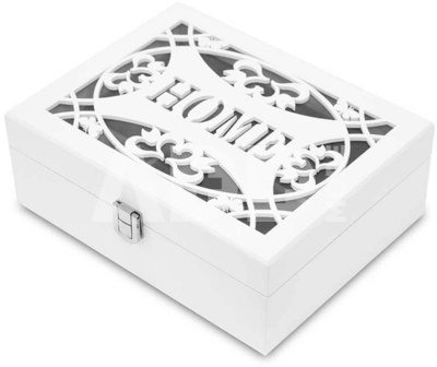Dėžutė Home balta medinė 7,5x21x16 cm 113548