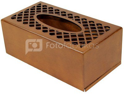 Dėžutė ištraukiamoms servetėlėms medinė ruda 9,5x25x13 cm 101462