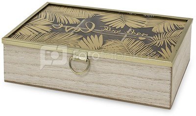 Dėžutė MDF su palmių lapais 7,5 x 24 x 16,5 cm 117326