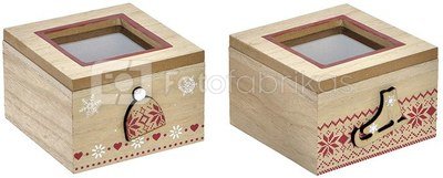 Dėžutė medinė 10X10,5X6,5 cm LD-156229 kld
