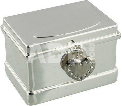 Dėžutė metalinė žiedams su širdele H:5 W:8 D:7 cm WG644 vest