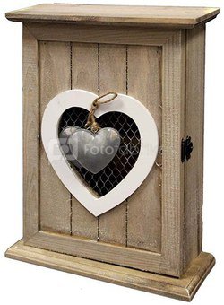 Dėžutė raktams medinė su širdele 30x22x8 cm 77777 ddm