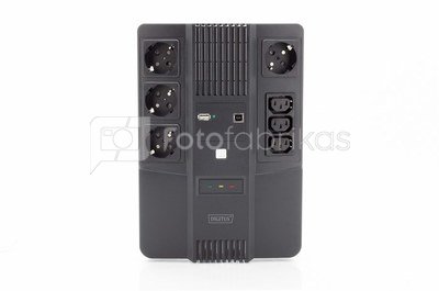 Digitus All-in-One UPS, 800VA/480W, LED 12V/9Ah x1, 4x CEE 7/7,3x IEC C13, USB, RJ45