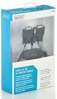 Digitus Cable USB 2.0 adapter to 2xRS232 (COM) (Chipset: FTDI / FT2232H)