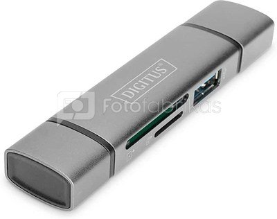 DIGITUS Combo Card Reader Hub USB-C / USB 3.0
