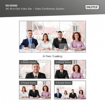 DIGITUS All-In-One Video Bar Pro 4K Videokonferenz-SystemSet ePTZ