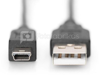 Digitus Connection cable USB A / miniUSB B M/M 1 m black