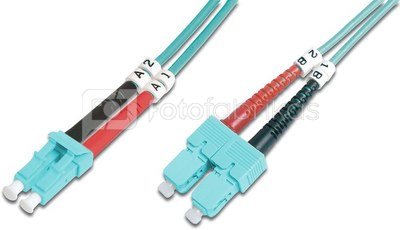 Digitus FO Patch Cord, Duplex, LC to SC MM OM3 50/125 µ, 1 m
