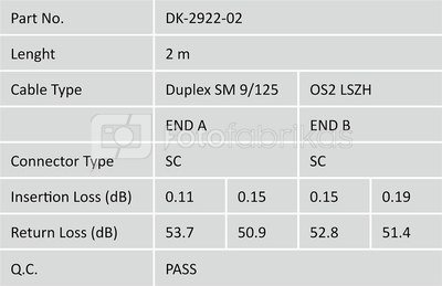 Digitus FO Patch Cord, Duplex, SC to LC SM OS2 09/125 µ, 2 m