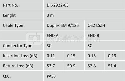 Digitus FO Patch Cord, Duplex, SC to LC SM OS2 09/125 µ, 3 m