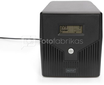 Digitus Line-Interactive UPS DN-170075, 1500VA, 900W, 2x 12V/9Ah battery, 4x CEE 7/7 outlet, 2x RJ45, 1x USB 2.0 type B, 1x RS232, LCD, Simulated Sine Wave, 380x158x198mm, 10.1kg
