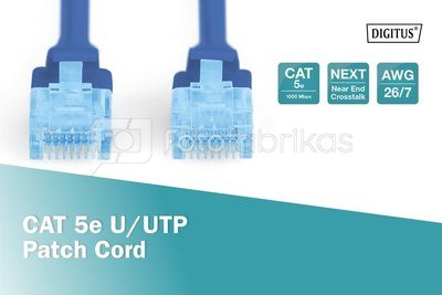 Digitus Patch Cord CAT 5e U-UTP, PVC, AWG 26/7, 3 m