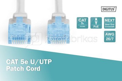 Patch cable CAT5e UTP, grey, 0.5m,