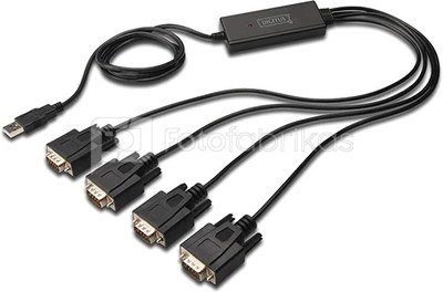 DIGITUS USB 2.0 to 4xRS232 Cable USB to Serial Adapter, 1,5m