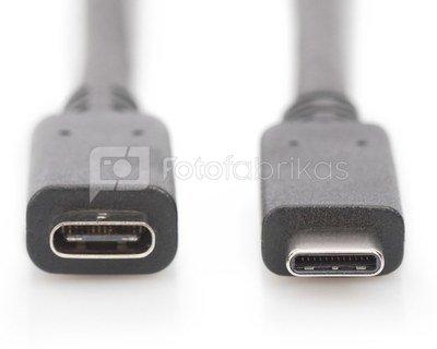 Digitus USB Type-C Extension Cable AK-300210-020-S USB Male 2.0 (Type C), USB Female 2.0 (Type C), Black, 2 m