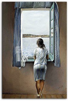 Drobė Moteris žiūrinti pro langą 60x90 cm G93740, 100807