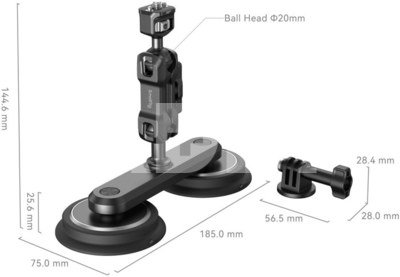 Dual Magnetic Suction Cup Mounting Support Kit for Action Cameras 4467