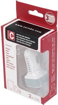 Caruba Duo USB Car charger  4.8 amp Wit