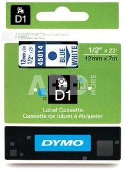 Dymo D1 12mm Blue/White labels 45014