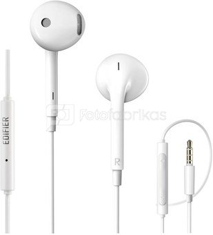 Edifier Wired Earphones P180 Plus Built-in microphone, 3.5mm audio, White
