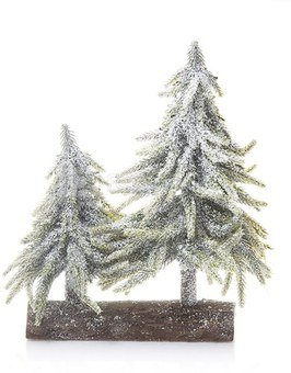 Eglutės ant medinio stovo su sniegu h 27 cm SAVEX