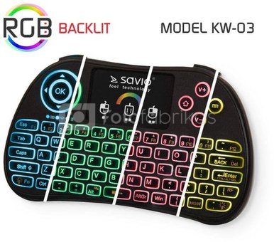 Elmak Keyboard Wireless Savio KW-03 RGB Backlit